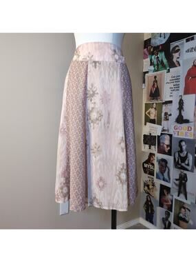 Pink Floral Print Midi Skirt Vintage Fairycore